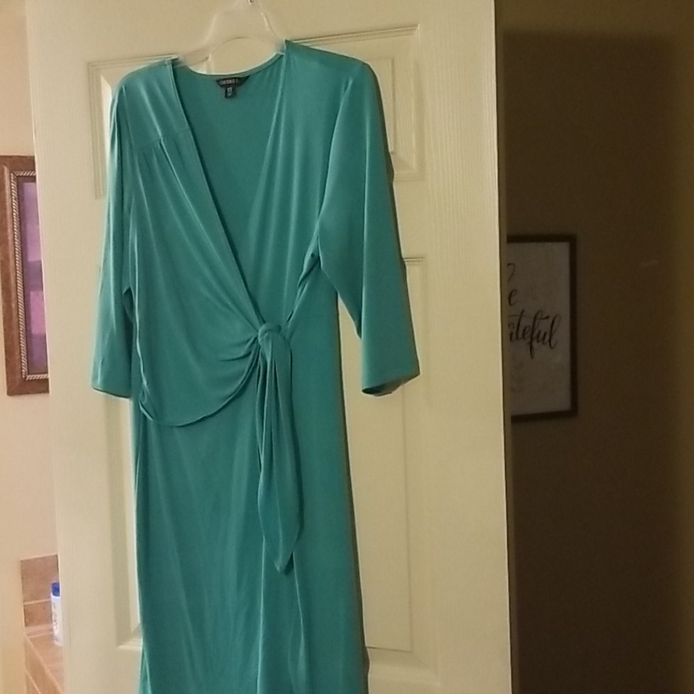 Pale green 3/4 sleeve dress